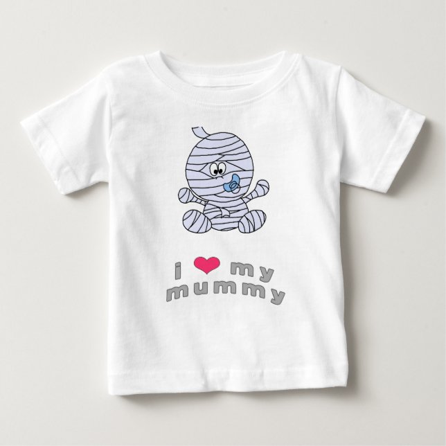 Camiseta De Bebé Amo a mi momia (Anverso)