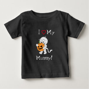 Camiseta De Bebé Amo a mi Momia Feliz Halloween Lindo Niño de la Mo