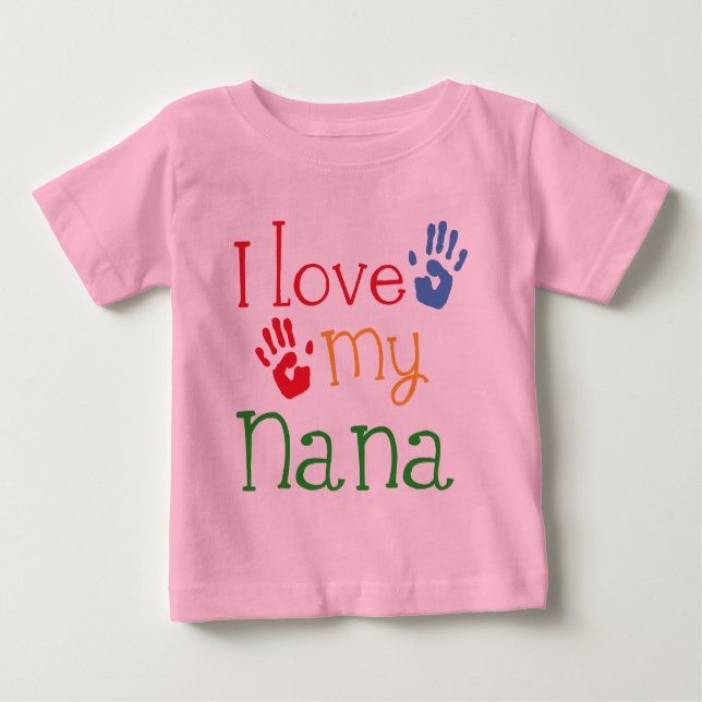 Camiseta De Bebé Amo a mi Nana Handprints (Anverso)