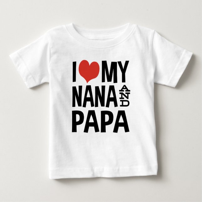 Camiseta De Bebé Amo A Mi Nana Y A Mi Papa (Anverso)