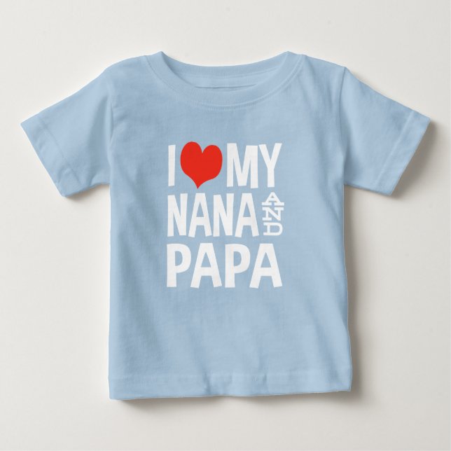 Camiseta De Bebé Amo A Mi Nana Y A Mi Papa (Anverso)