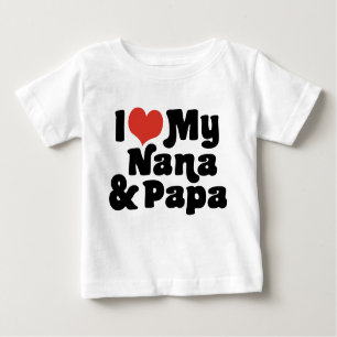 Camiseta De Bebé Amo a mi Nana y papá
