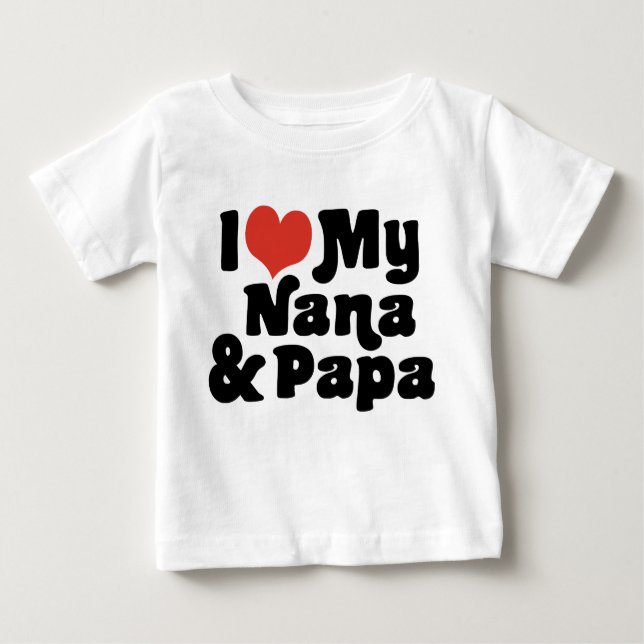 Camiseta De Bebé Amo a mi Nana y papá (Anverso)