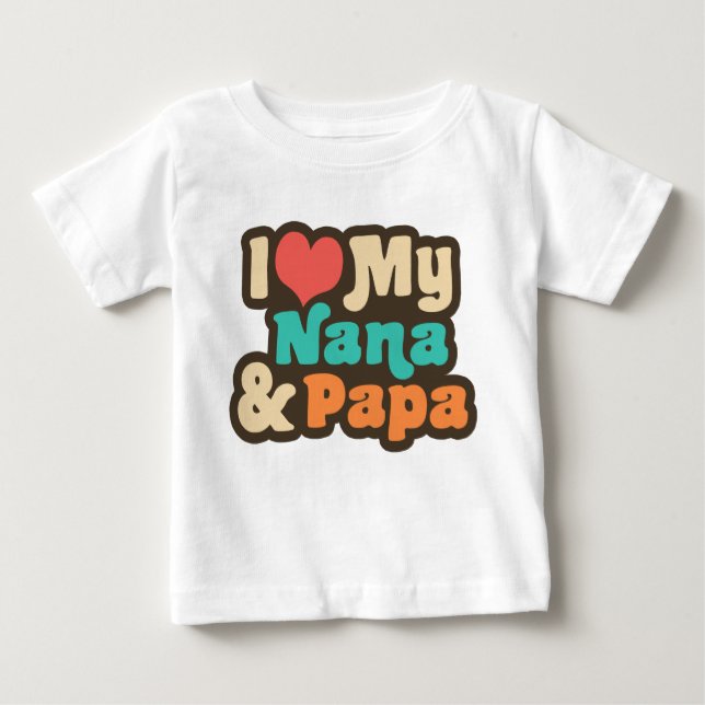 Camiseta De Bebé Amo a mi Nana y papá (Anverso)