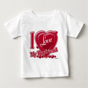 Camiseta De Bebé Amo a mi novio rojo - corazón