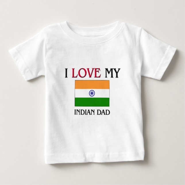 Camiseta De Bebé Amo a mi papá indio (Anverso)