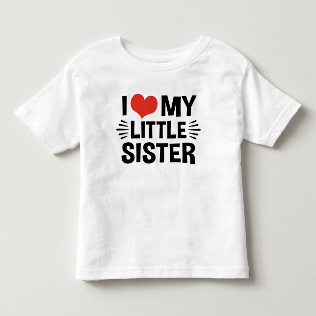 Camiseta De Bebé Amo A Mi Pequeña Hermana (Anverso)