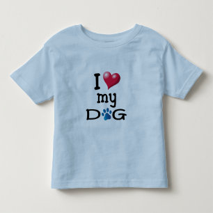 Camiseta De Bebé Amo a mi perro Blue Paw