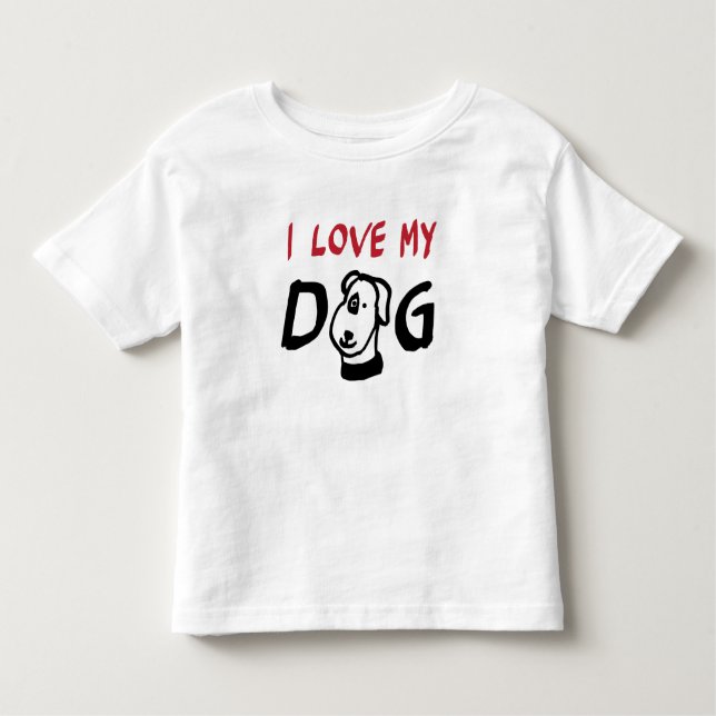 Camiseta De Bebé Amo a mi perro con ilustracion de perro (Anverso)