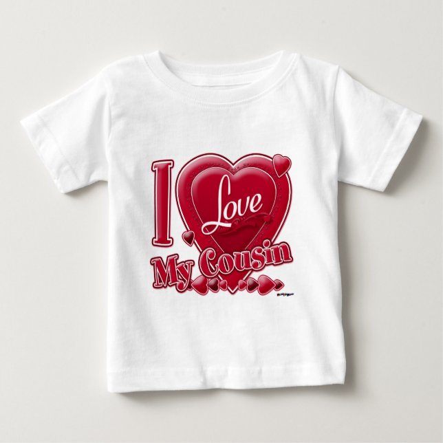 Camiseta De Bebé Amo a mi primo rojo - corazón (Anverso)