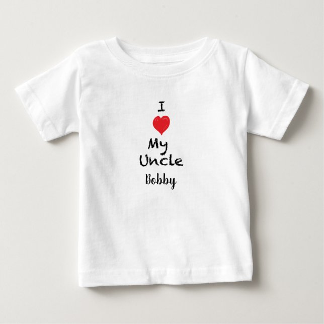Camiseta De Bebé Amo a mi tío Customizable Baby Shirt (Anverso)