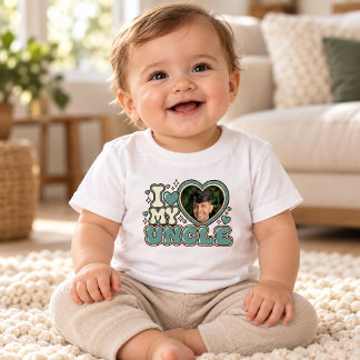 Camiseta De Bebé Amo a mi tío Foto Personalizada