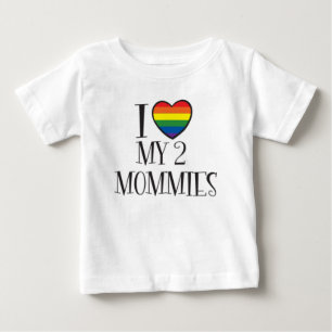Camiseta De Bebé Amo a mis 2 MAMÁS