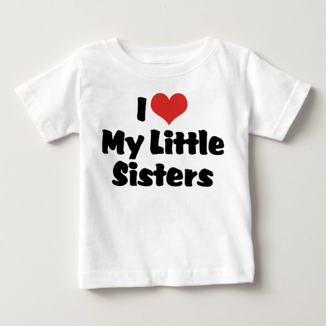 Camiseta De Bebé Amo a mis hermanitas (Anverso)