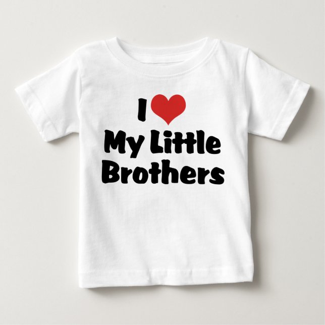 Camiseta De Bebé Amo a mis hermanos pequeños (Anverso)