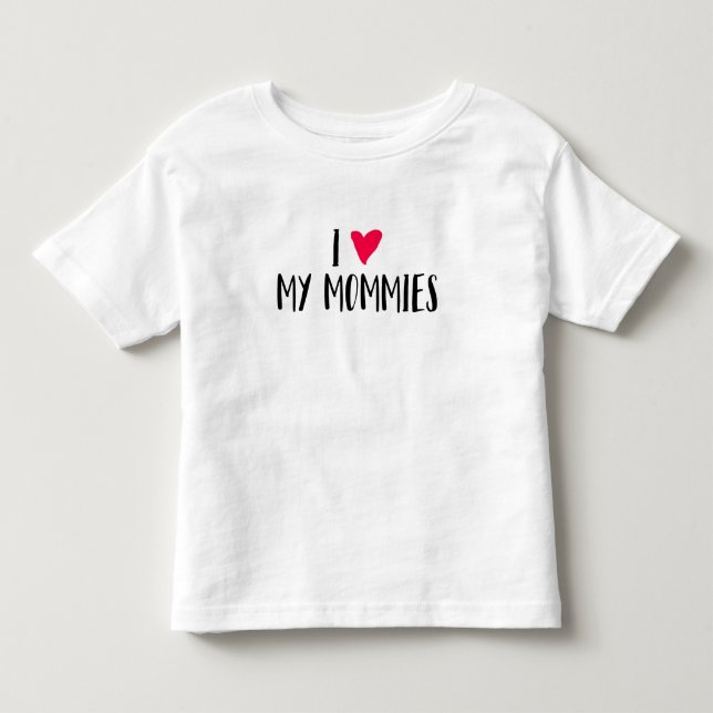 Camiseta De Bebé Amo a mis mamás (Anverso)