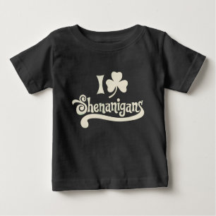 Camiseta De Bebé Amo a Shenanigans Clover Shamrock St Patrick