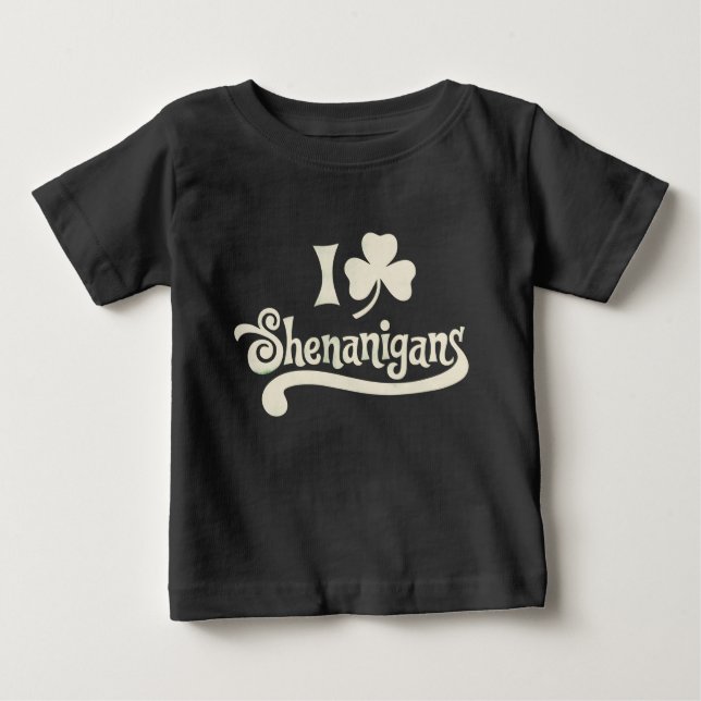 Camiseta De Bebé Amo a Shenanigans Clover Shamrock St Patrick (Anverso)