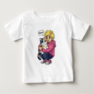 Camiseta De Bebé Amo al gato