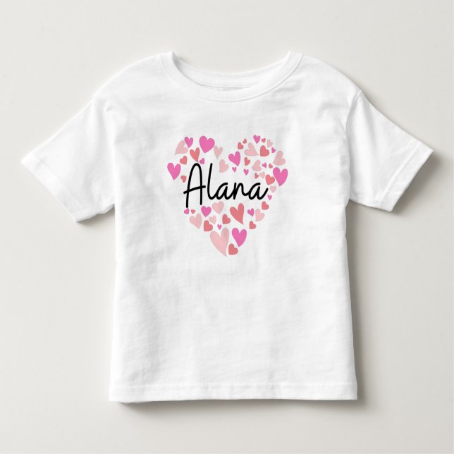 Camiseta De Bebé Amo Alana - corazones de Alana (Anverso)