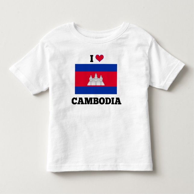 Camiseta De Bebé Amo Camboya, bandera camboyana (Anverso)