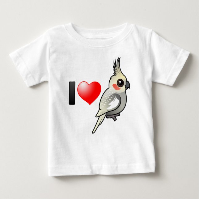 Camiseta De Bebé Amo Cockatiels Spangled (Anverso)