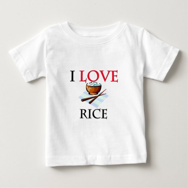 Camiseta De Bebé Amo el arroz (Anverso)