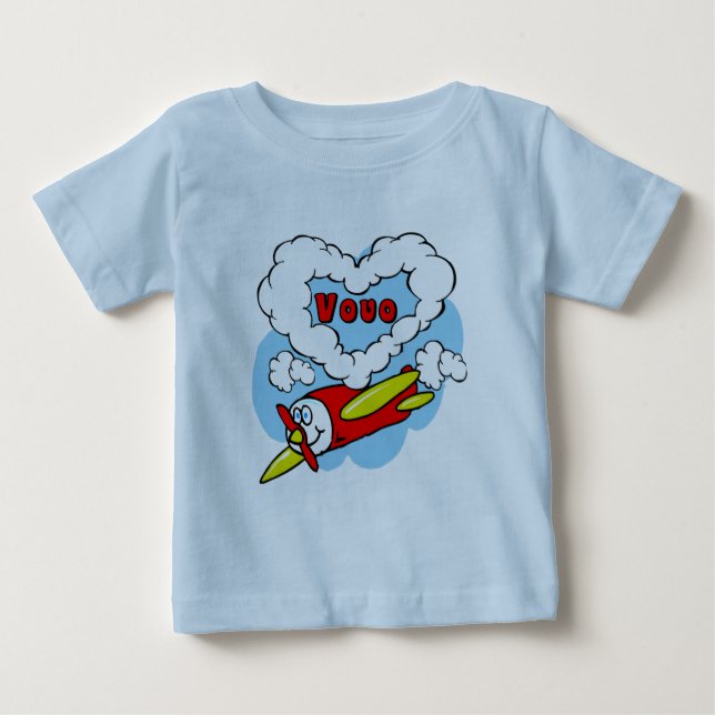 Camiseta De Bebé Amo el avión VoVo Kids (Anverso)