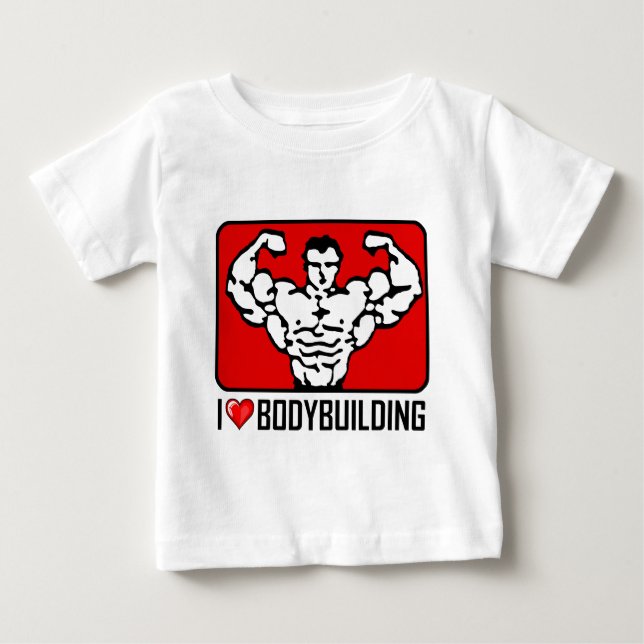 Camiseta De Bebé Amo el Bodybuilding (Anverso)
