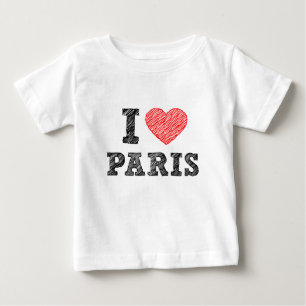 Camiseta De Bebé Amo el bosquejo de París