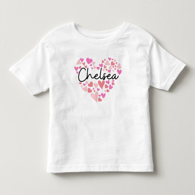 Camiseta De Bebé Amo el Chelsea - corazones para el Chelsea (Anverso)