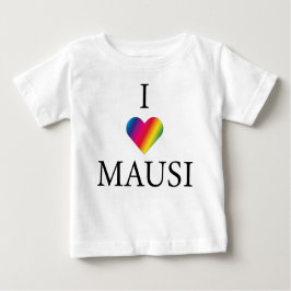 CAMISETA DE BEBÉ AMO EL CORAZÓN DE MAUSI RAINBOW