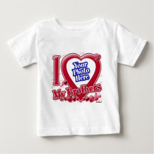 Camiseta De Bebé Amo el corazón rojo de mis hermanos - foto