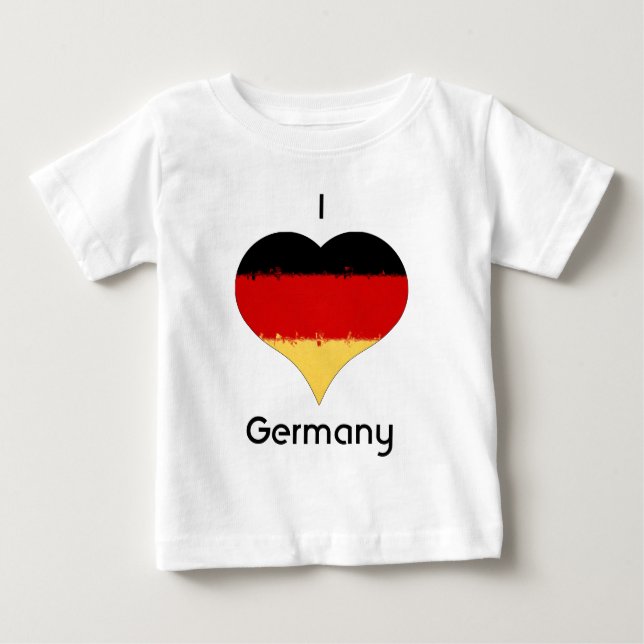 Camiseta De Bebé Amo el diseño de la bandera ondulada de Alemania (Anverso)