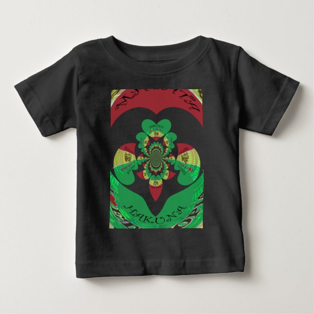 Camiseta De Bebé Amo el Kaleidoscope de Etiopía - arte rasta de sen (Anverso)