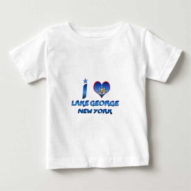 Camiseta De Bebé Amo el lago George, Nueva York (Anverso)