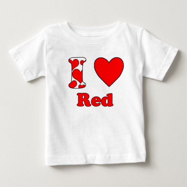 Camiseta De Bebé Amo el Rojo (Anverso)
