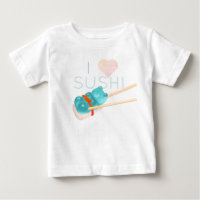 Camiseta de bebé "Amo el Sushi" con Oso Gominola A