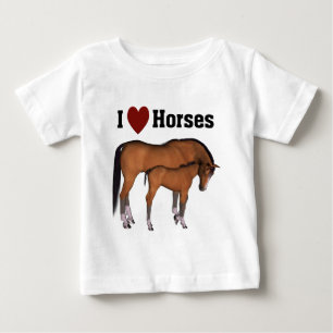 Camiseta De Bebé Amo el uso de niños de caballos