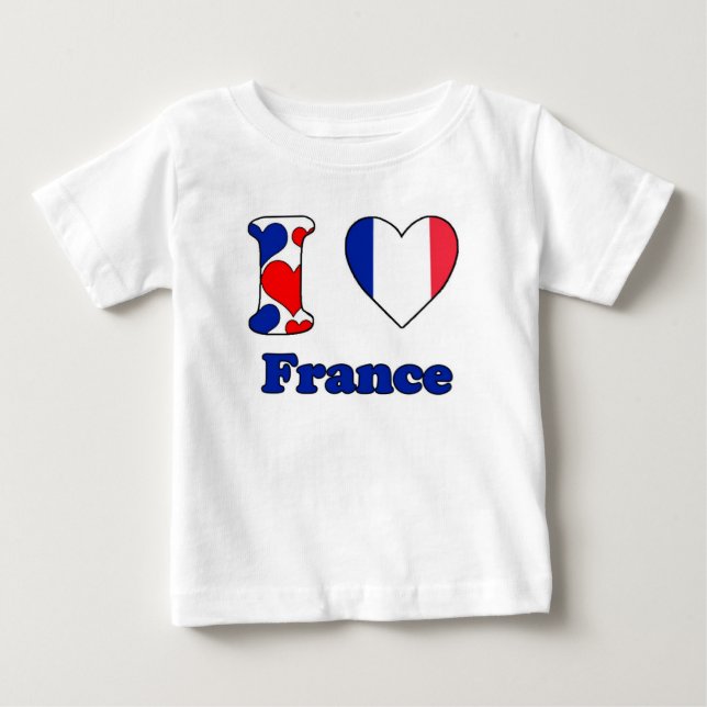 Camiseta De Bebé Amo Francia (Anverso)