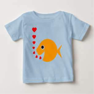 Camiseta De Bebé Amo gracioso a los niños Personalizados de peces d