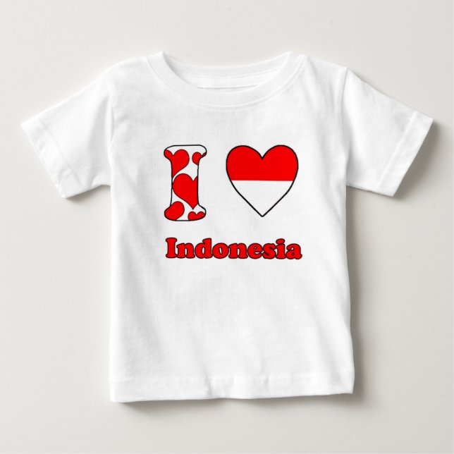 Camiseta De Bebé Amo Indonesia (Anverso)