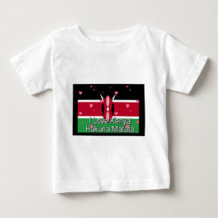 Camiseta De Bebé Amo Kenia y la imagen artística de "Hakuna Matata"
