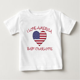 Camiseta De Bebé Amo La Bandera Del Corazón De Estados Unidos Para