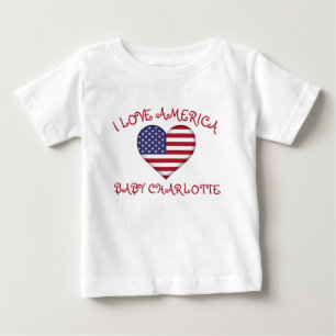 Camiseta De Bebé Amo La Bandera Del Corazón De Estados Unidos Para