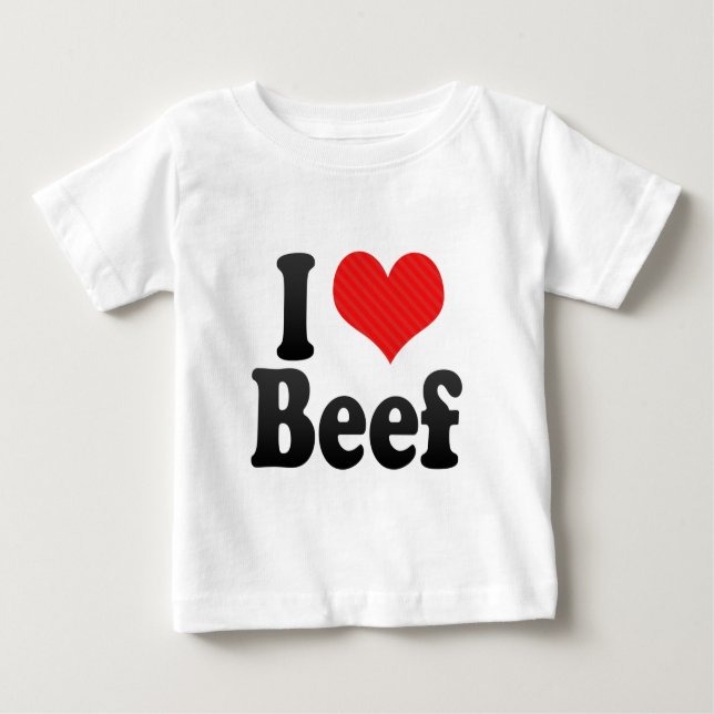 Camiseta De Bebé Amo la carne de vaca (Anverso)