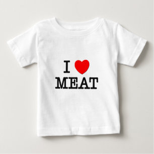 Camiseta De Bebé Amo la CARNE (la comida)