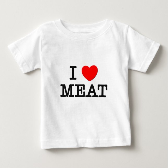 Camiseta De Bebé Amo la CARNE (la comida) (Anverso)