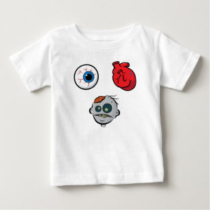 Camiseta De Bebé Amo la manga larga infantil de los zombis
