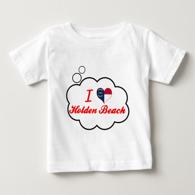 Camiseta De Bebé Amo la playa de Holden, Carolina del Norte (Anverso)